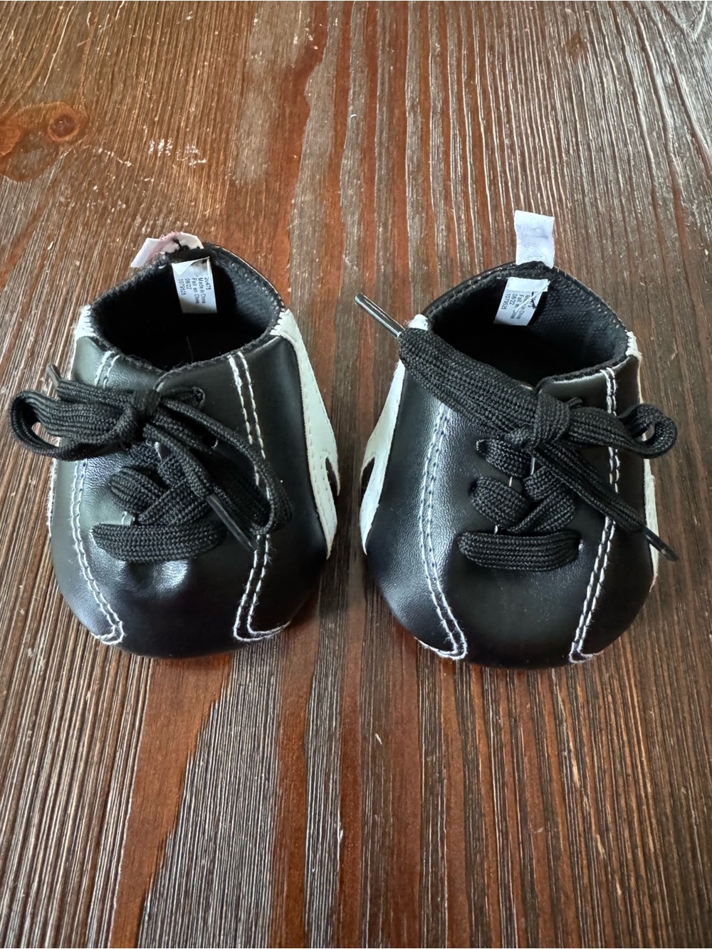 Build-a-Bear Shoes lace-up sneakers black white sports baseball soccer tennis